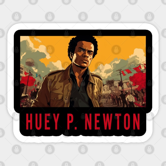 Huey Newton Sticker by UrbanLifeApparel